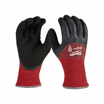 MILWAUKEE Knit Gloves Latex Gray M, 787RH5