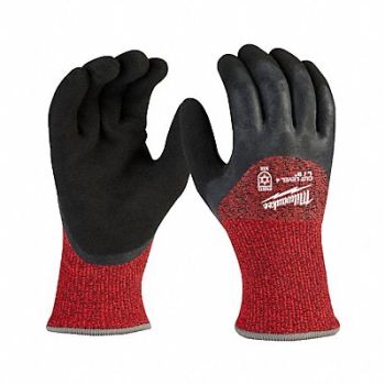 MILWAUKEE WINTER DIP GLOVE CUT 4 L PK12, 787RH8