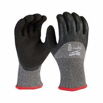 MILWAUKEE WINTER DIP GLOVE CUT 5 L PK12, 787RJ8