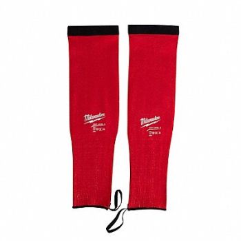 MILWAUKEE Cut-Resistant Sleeves Red HPPE 18 L PK12, 787UR0