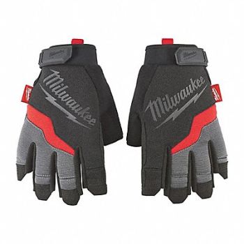 MILWAUKEE Work Gloves Color Black/Red 7 1/4 L, 787UZ4