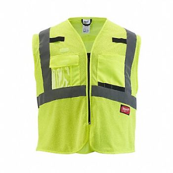 MILWAUKEE Safety Vest Polyester Yellow 2XL/3XL, 787V28