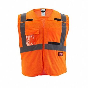 MILWAUKEE Safety Vest Polyester Orange 2XL/3XL, 787V40