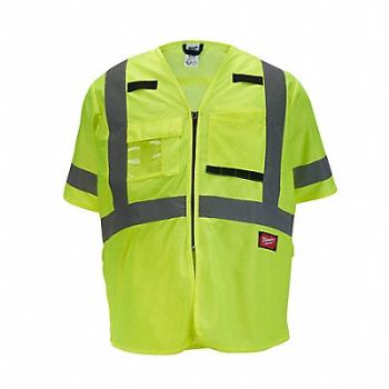 MILWAUKEE Safety Vest Polyester Yellow 4XL/5XL, 787V53