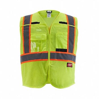 MILWAUKEE Safety Vest Polyester Yellow S/M, 787V66