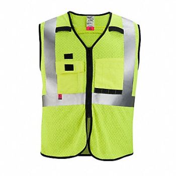 MILWAUKEE Safety Vest Polyester Yellow 4XL/5XL, 787V77