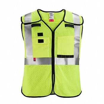 MILWAUKEE Safety Vest Polyester Yellow 4XL/5XL, 787V81