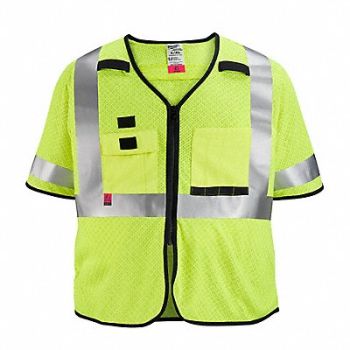 MILWAUKEE Safety Vest Polyester Yellow 4XL/5XL, 787V85