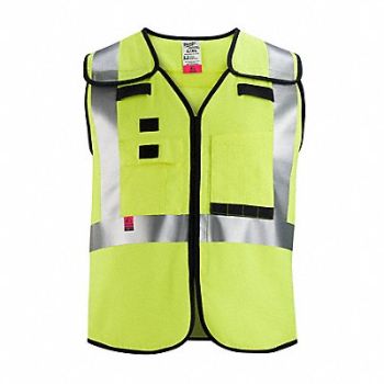MILWAUKEE Safety Vest Polyester Yellow 4XL/5XL, 787V97