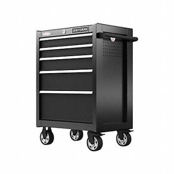 CRAFTSMAN Cabinets 5 Drawers 18 D 26 W Black, 792RA0