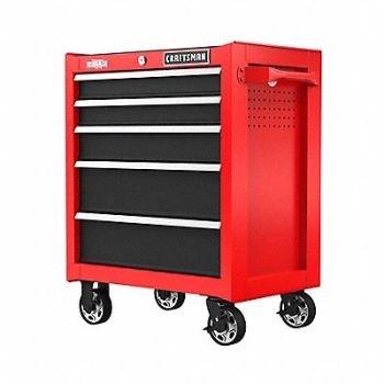CRAFTSMAN Cabinets 5 Drawers 18 D 34 H 26 W Red, 792RA2