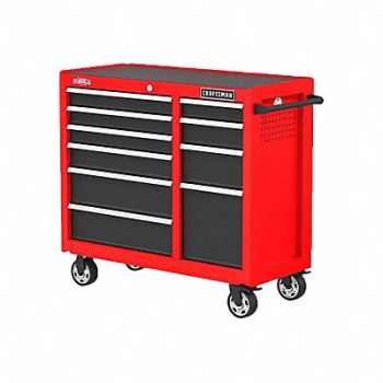 CRAFTSMAN Cabinets 10 Drawers 18 D 41 W Red, 792RA6