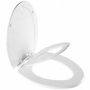 MATFAIR Toilet Seat Elongated White 14-1/8 W, 792VC3
