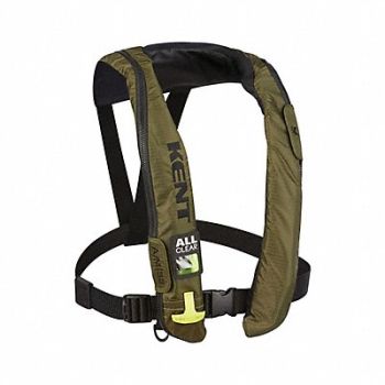 KENT SAFETY Life Jacket Belt Buckle Zipper Green, 792Y03