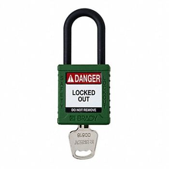 BRADY Padlock 6 Pins Green, 793ED3