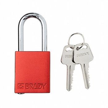 BRADY Padlock 6 Pins Red, 793EE8