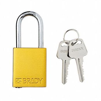 BRADY Padlock 6 Pins Yellow, 793EE9
