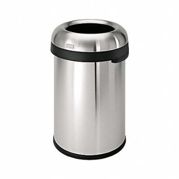 SIMPLEHUMAN Trash Can 21 gal Silver Indoor/Outdoor, 793G05