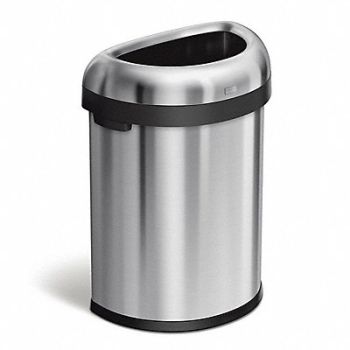 SIMPLEHUMAN Trash Can 21 gal Silver Indoor/Outdoor, 793G08