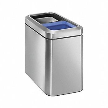 SIMPLEHUMAN Dual Compartment Can 5.2 gal Silver, 793G12