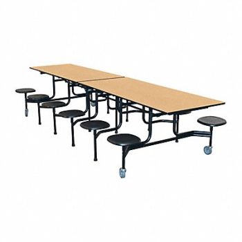 PALMER HAMILTON Mobile Stool Table 12 Seats Rectangle, 793HX7