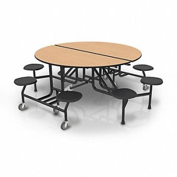 PALMER HAMILTON Mobile Stool Table 8 Seats Round 60 Dia, 793HY0