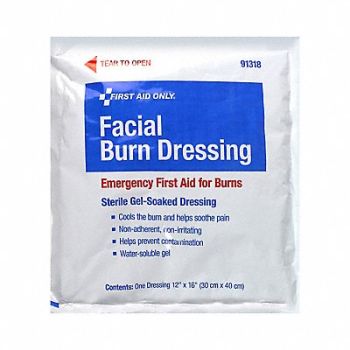 FIRST AID ONLY Facial Burn Dressing 16 in 12 in, 793PE6