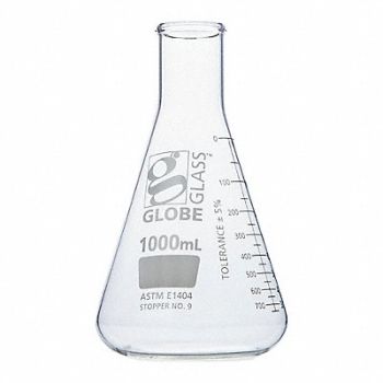 GLOBE SCIENTIFIC Erlenmeyer Flask 33.81 oz 1 000 mL PK6, 793VZ8