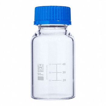 GLOBE SCIENTIFIC Media Bottle 1.69 oz 50 mL PK10, 793W09