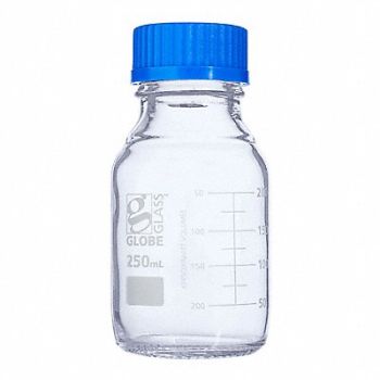 GLOBE SCIENTIFIC Media Bottle 8.45 oz 250 mL PK10, 793W11