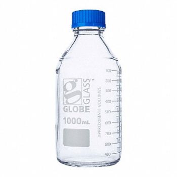 GLOBE SCIENTIFIC Media Bottle 33.81 oz 1 000 mL PK10, 793W13