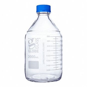 GLOBE SCIENTIFIC Media Bottle 67.63 oz 2 000 mL PK10, 793W14
