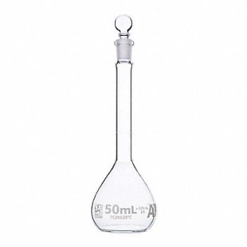 GLOBE SCIENTIFIC Volumetric Flask 1.69 oz 50 mL PK6, 793W22