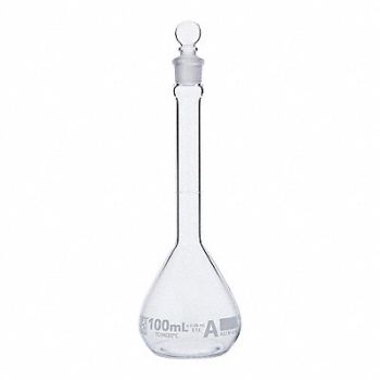 GLOBE SCIENTIFIC Volumetric Flask 3.38 oz 100 mL PK6, 793W23