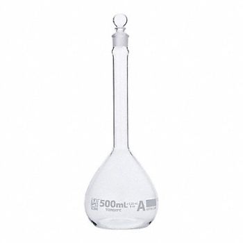 GLOBE SCIENTIFIC Volumetric Flask 16.91 oz 500 mL PK6, 793W26