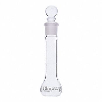 GLOBE SCIENTIFIC Volumetric Flask 0.34 oz 10 mL PK6, 793W30