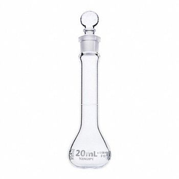 GLOBE SCIENTIFIC Volumetric Flask 0.68 oz 20 mL PK6, 793W31