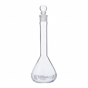 GLOBE SCIENTIFIC Volumetric Flask 3.38 oz 100 mL PK6, 793W34