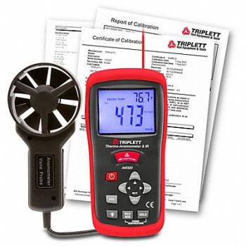 TRIPLETT Air Velocity Meter with NIST, 794UC0
