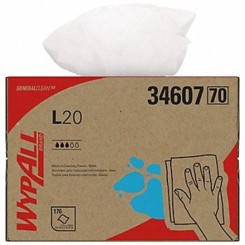 WYPALL Dry Wipe 176ct. Brag Box White, 797LT9