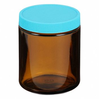 GRAINGER APPROVED Straight Side Jar 8 Oz Glass PK 24, 798L91