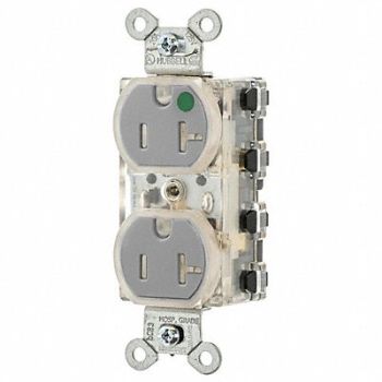 HUBBELL Snpcnct Recp Gray 20 A 2P3W Mod Wrng, 799ZA6