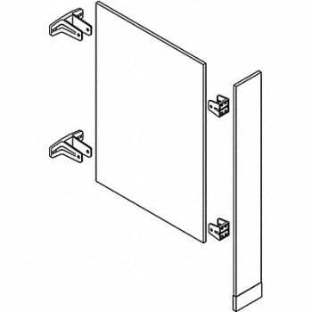 GRAINGER APPROVED Urinal Partition w/Column Gray 7 in W, 7YP96