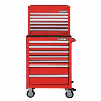 WESTWARD Red Light Duty Tool Chest/Cabinet Combo, 7CX83