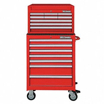 WESTWARD Red Light Duty Tool Chest/Cabinet Combo, 7CX86