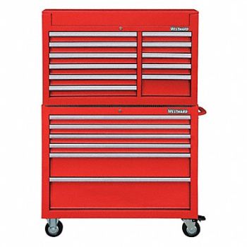 WESTWARD Red Heavy Duty Tool Chest/Cabinet Combo, 7CX90