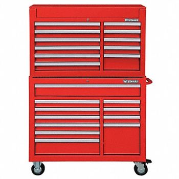 WESTWARD Red Heavy Duty Tool Chest/Cabinet Combo, 7CX91