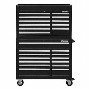 WESTWARD Blk Heavy Duty Tool Chest/Cabinet Combo, 7CY14