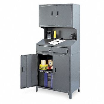 GRAINGER APPROVED CabinetHutch 72.5 x31.5 x21 Gray NonMbl, 7D223