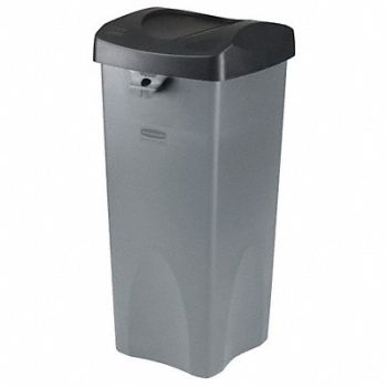 RUBBERMAID COMMERCIAL PRODUCTS Trash Can Oval Silver 23 gal., 7YA65